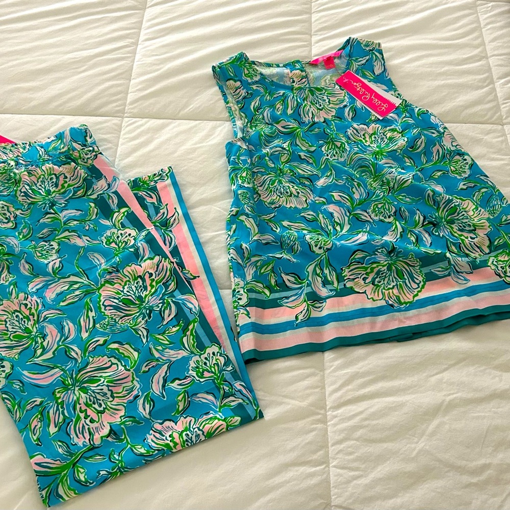 Lilly Pulitzer NWT Bal Harbour Pants Small and Iona Sleeveless Tank XS.